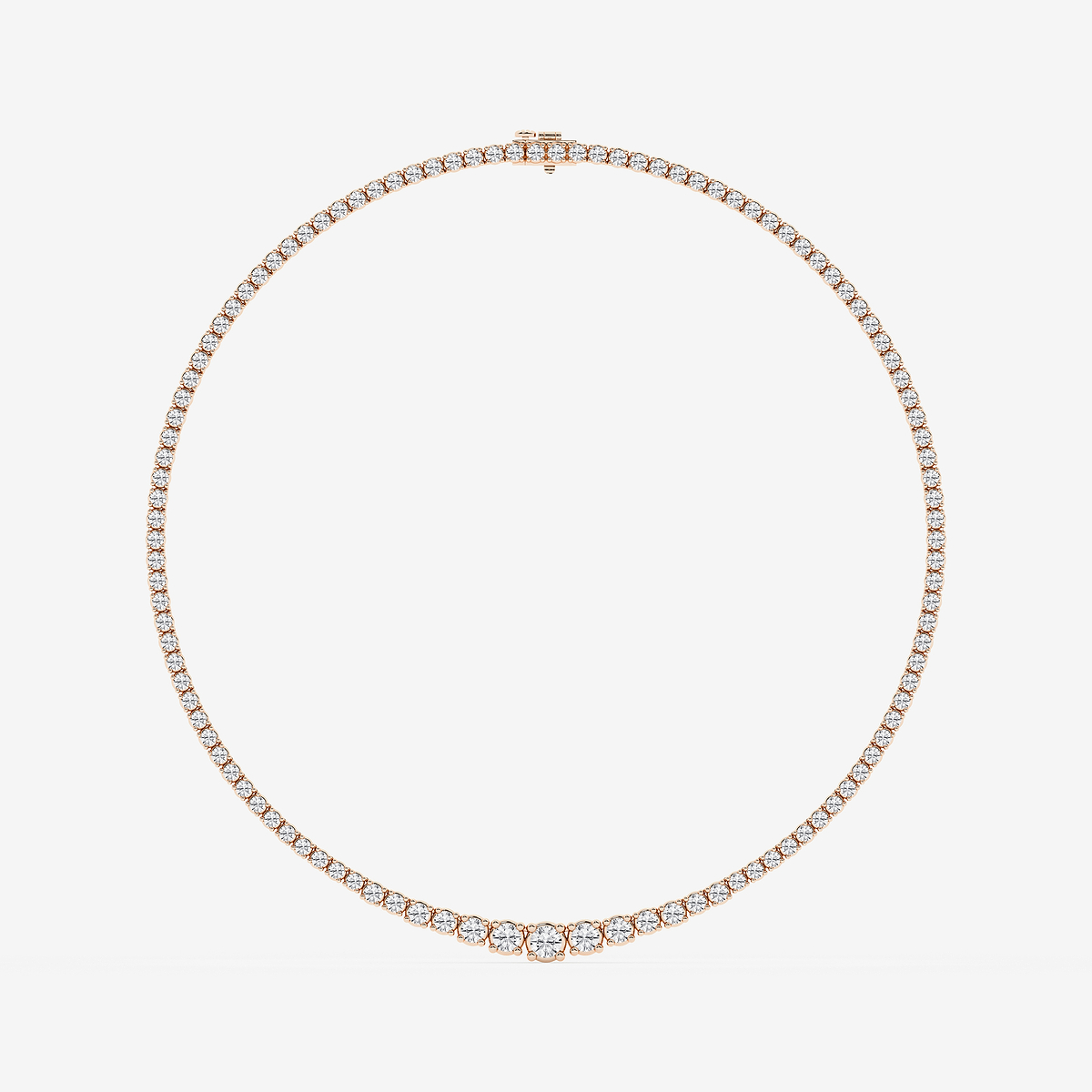 Additional Image 3 for  10 ctw Round Lab Grown Diamond Four Prong Graduated Tennis Necklace